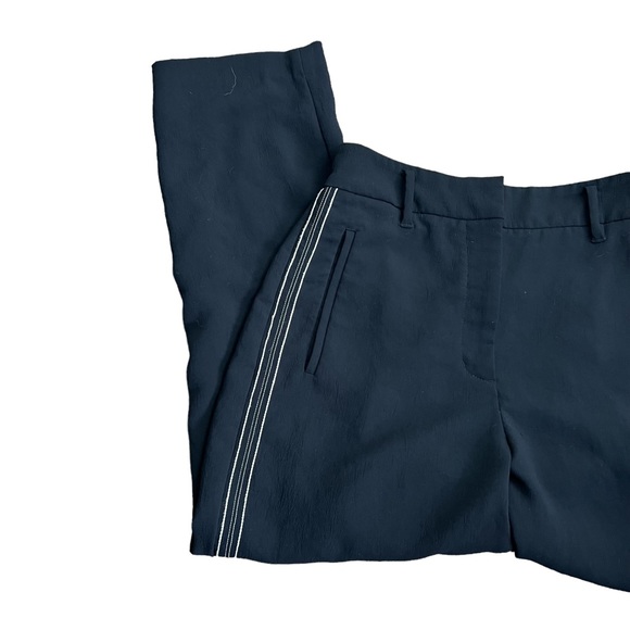 Aritzia Wilfred Black Tie-Front Pant White Striped Sided Trouser Size 8 - Picture 6 of 16